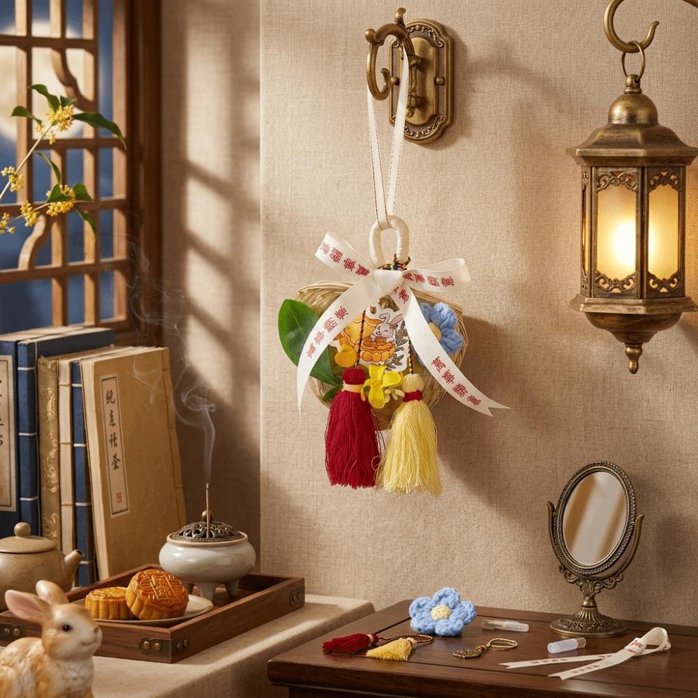 Material Kit Flower Tassel Hanging Handmade Moon Festival Pendants Holiday Gift