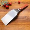 Stainless Steel Pizza Shovel Wood Handle Grill Scraper Square Head Steak Spatula  Barbecue