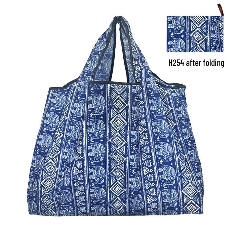 Foldable Tote Bag for Groceries - Large Capacity, Southeast Asian Print