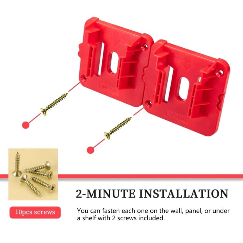 Lightweight ABS Plastic Battery Holder Base for 18V Battery Series Easy Installation and Portability 10Pcs/5pcs