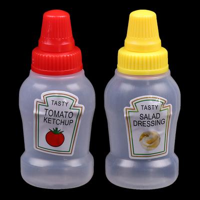 Lot de 3 mini bouteilles à sauce portables en plastique pour condiments