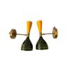Para Kinkietów Ściennych Diabolo z Lat 50. XX Wieku w Stylu Mid-Century, Włoskich, Surowy Mosiądz