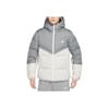 Nike Printed Logo Patchwork Hooded Down Jacket Men Outerwear Gray DV1132-084