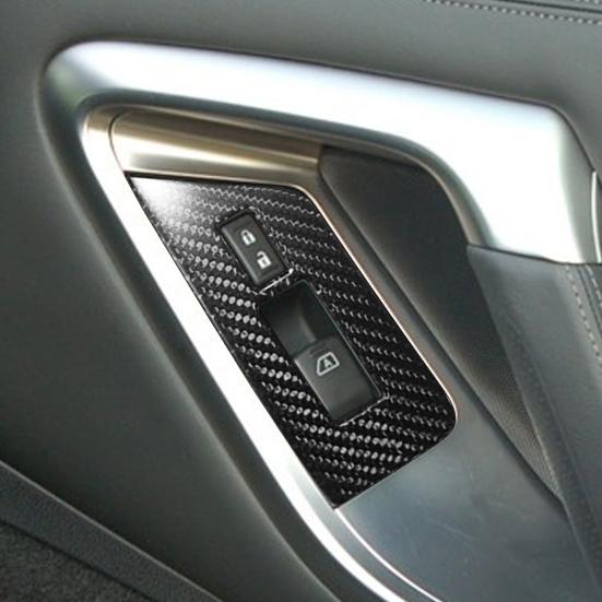 

2Pcs Switch Panel Fiber Unique Anti-scratch Carbon Cover Black Car Window Switch