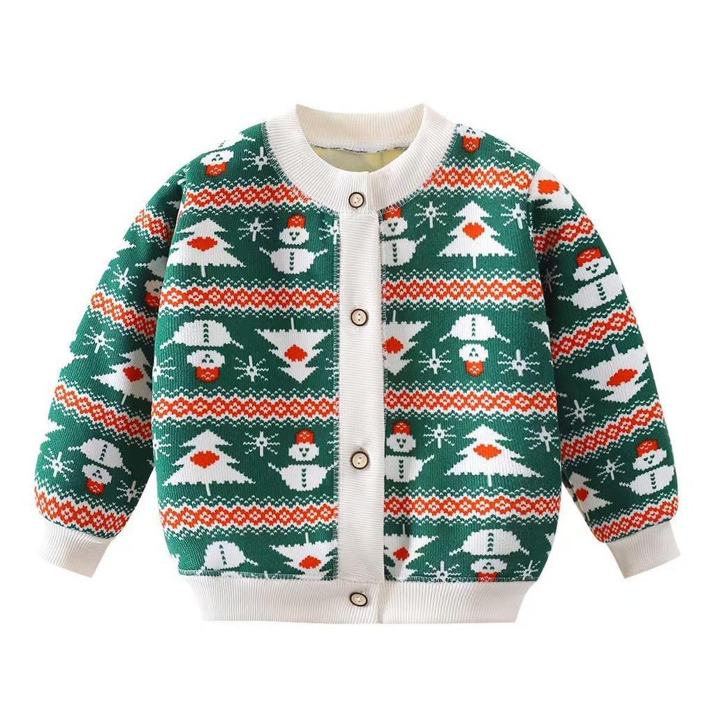 Kinder Fleece-gefütterter Strick-Hoodie - Warmer Herbst-/Winter-Pullover für Jungen & Mädchen