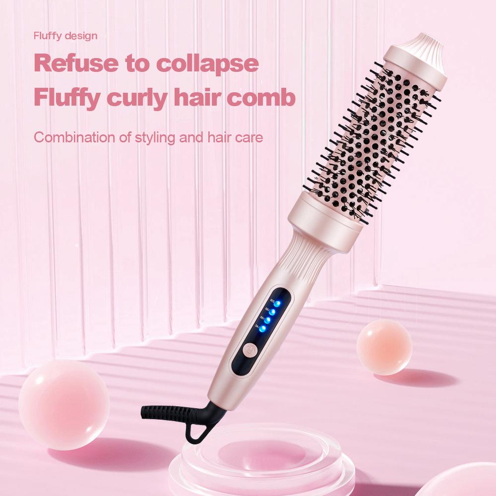 Cross-border Dual-use Curling Iron & Comb: Fluffy Comb for Curling & Straightening Hair