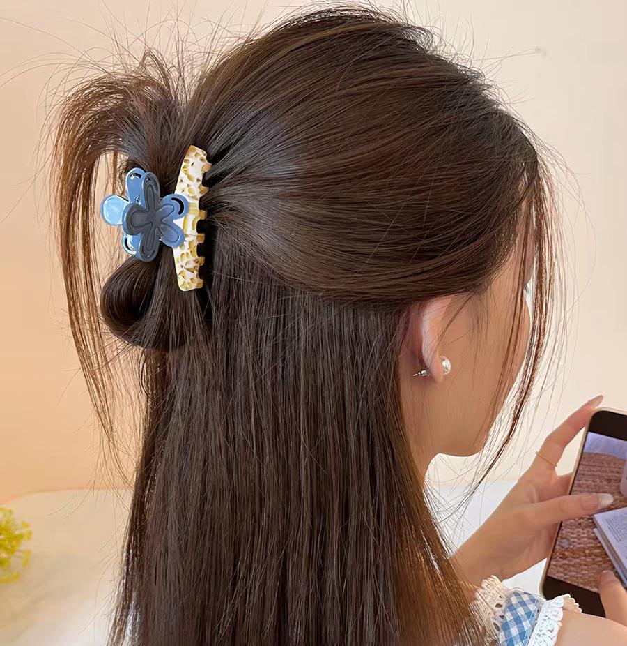 Korean Leopard Print Bow Hair Claw: Extra Large High-End Half Updo Clip for Women