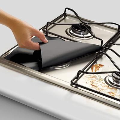 4pcs Stove Protector Cover Gas Stove Protector Burner Cover Foil Stovetop Mat Pad Clean Liner For Kitchen Cookware Reusable