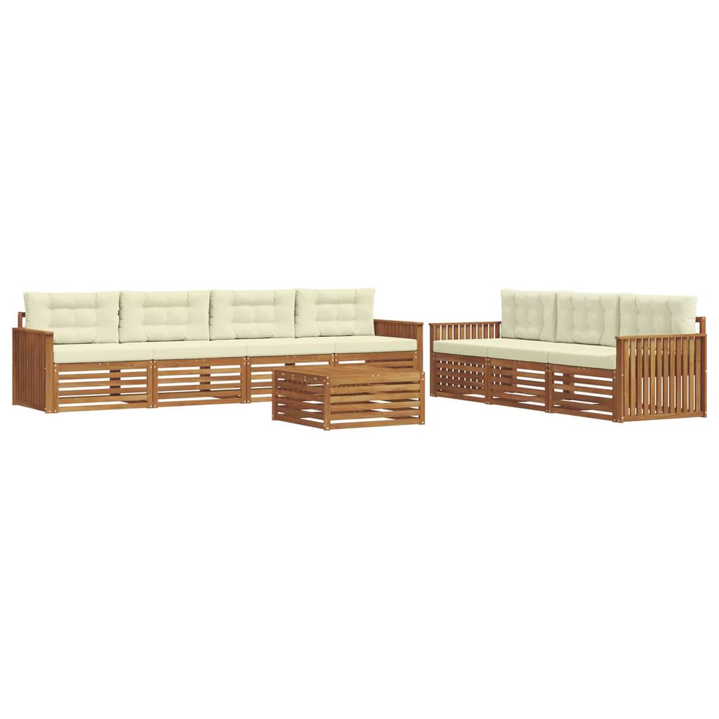 Outdoor Sofa Set with Cushions 8 Pcs Natural and Cream