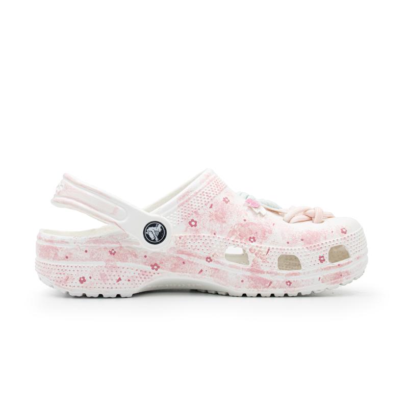 Crocs Classic clog Hanami Love Letter EVA Sweet Versatile Hole Shoes Unisex White