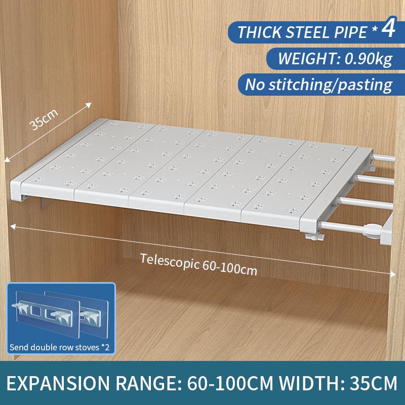 Retractable Wardrobe Shelf Divider and Organizer