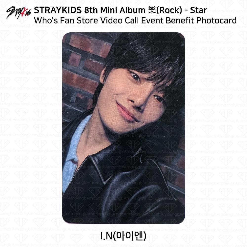 

Благотворительная фотокарточка для фан-встречи в честь 8-го мини-альбома группы Stray Kids Rock Star Who s Fan I.N