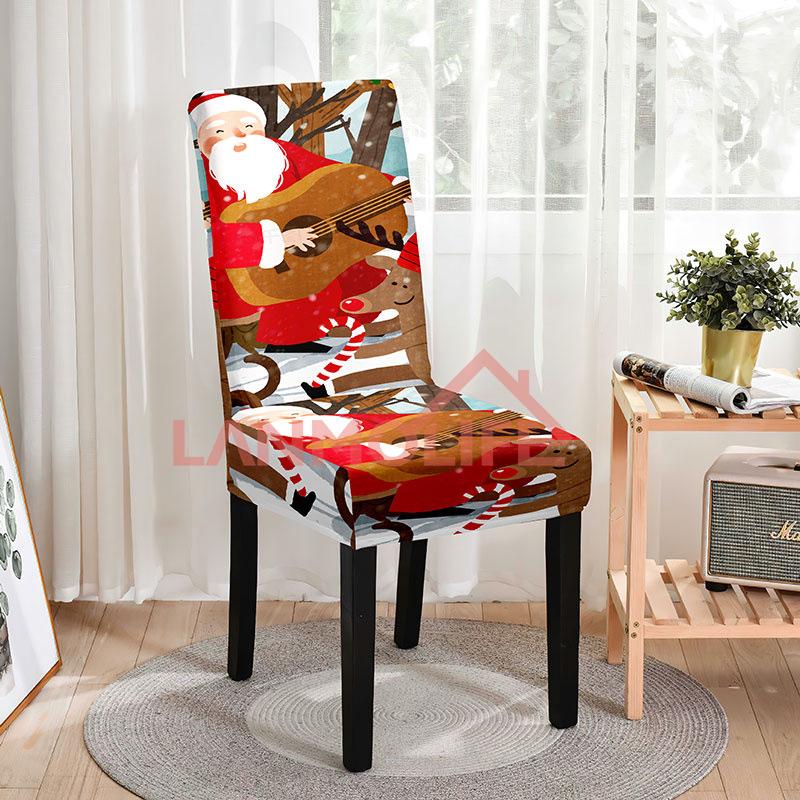 Christmas Chair Cover Full Package Applicable Decoration Elastic Chair Covers High Back Dining Chair Cover Atmosphere M037