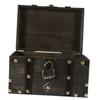 Antique Wooden Pirate Treasure Chest with Large Capacity Storage Perfect for Organizing Jewelry and with Black Metal Lock Lock, Box, Documents,