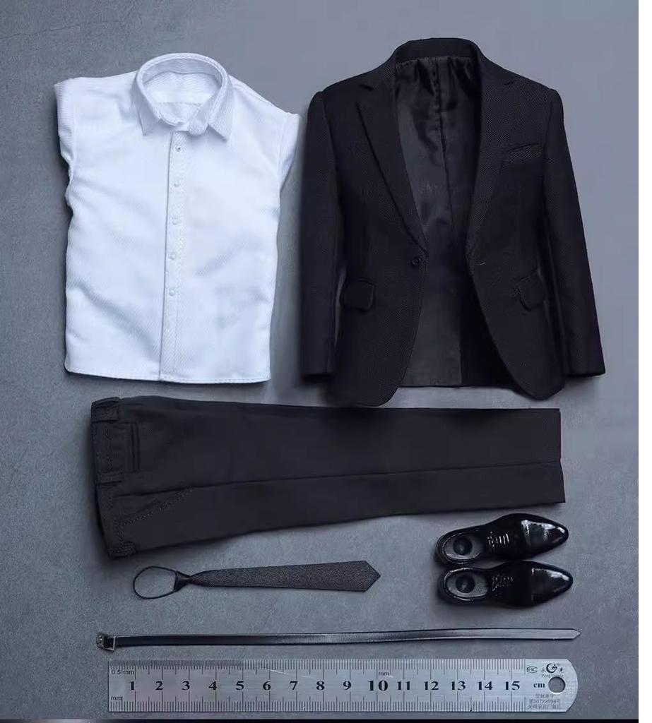 1/6 Scale Figure Accessories/Men's Men's Suit Outfit Set, Professional Men's Suit, Black Suit (Head and Body Not Included)