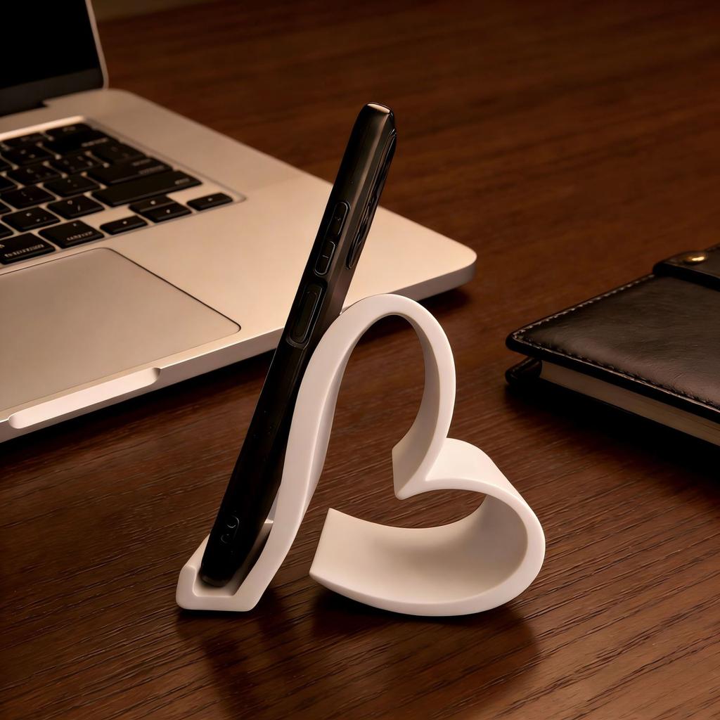 Creative 3D Printed Heart-shaped Universal Mobile Phone Stand Home Office Desktop Ornament Birthday Valentine's Day Gift