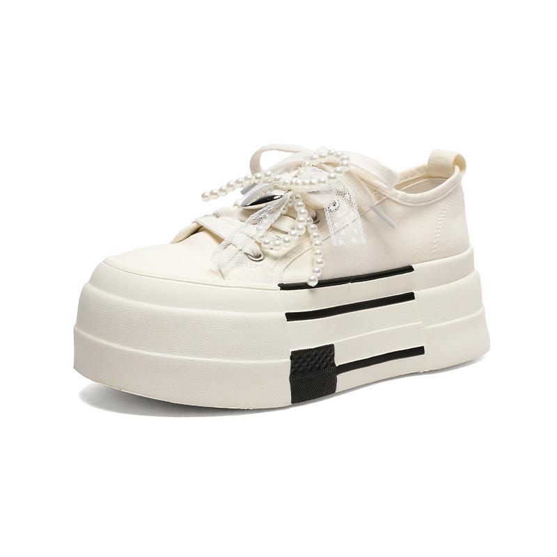 Thick-soled height-increasing small canvas shoes women's summer thin, light and breathable casual versatile muffin little white shoes