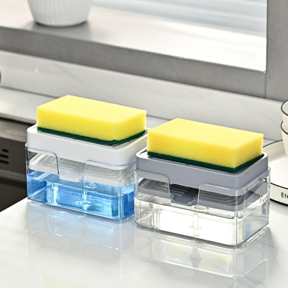 Press Type Sink Drain Soap Dispenser Sponge Holder Kitchen Detergent Container Kitchen Use