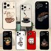Love Coffee Phone Case For iPhone 17,16,15,14,13,12,11 Plus,Pro Max,XS,X,XR,SE,Mini,8,7,Soft Silicone Black Cover