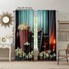 2 Pcs   Versatile Polyester Transparent Curtains for Home Decoration Vintage Home Cinema for Use In Bedrooms and Living Rooms