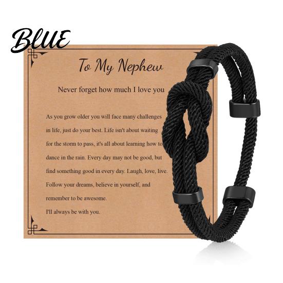 Bracelet Gift for Husband Adjustable Men Rope Infinity Knot Simple