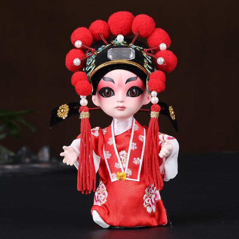 Chinese Opera Character Decoration Silk Doll Peking Opera Mask Doll Chinese Handmade Decorative Gifts Shop decoration Doll
