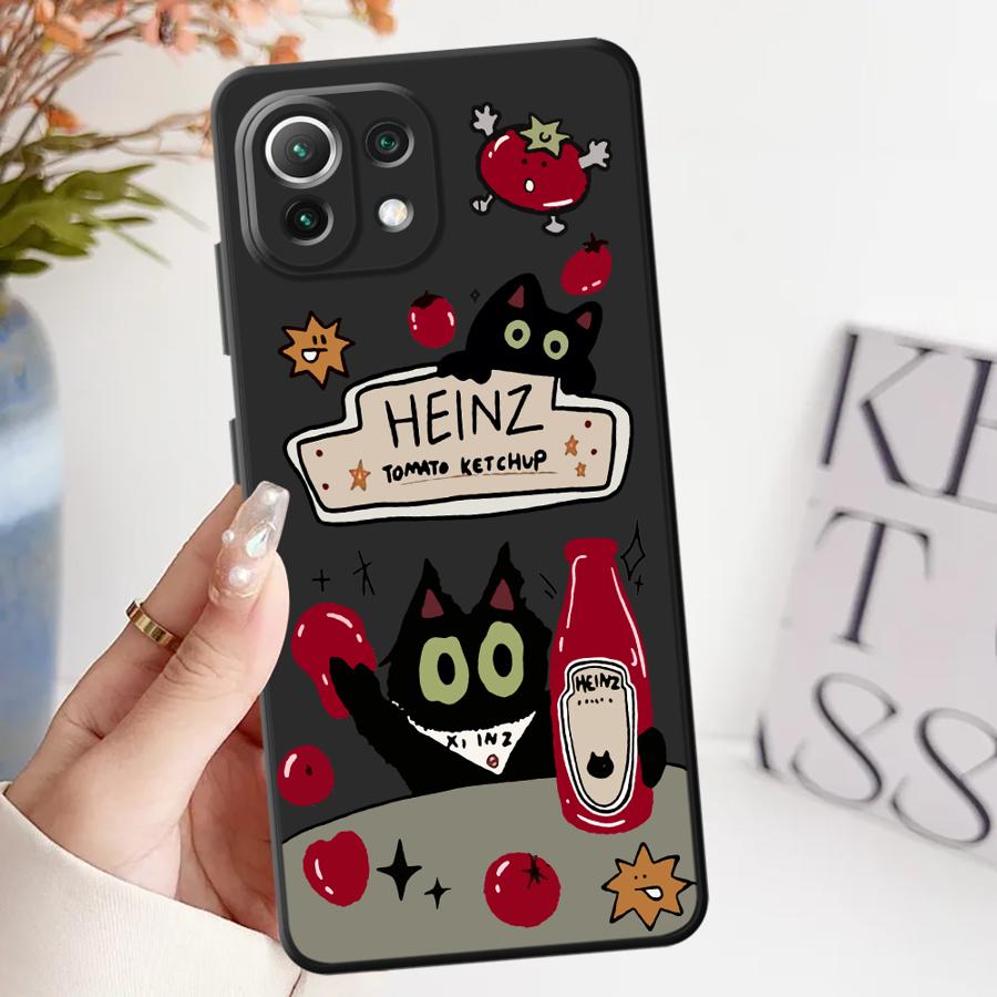 

Tomato Sauce Cat Case for Xiaomi Mi 14 10T 12 12X 12T Pro 11 13 Lite 11T Funda Phone Cover xiaomi 15