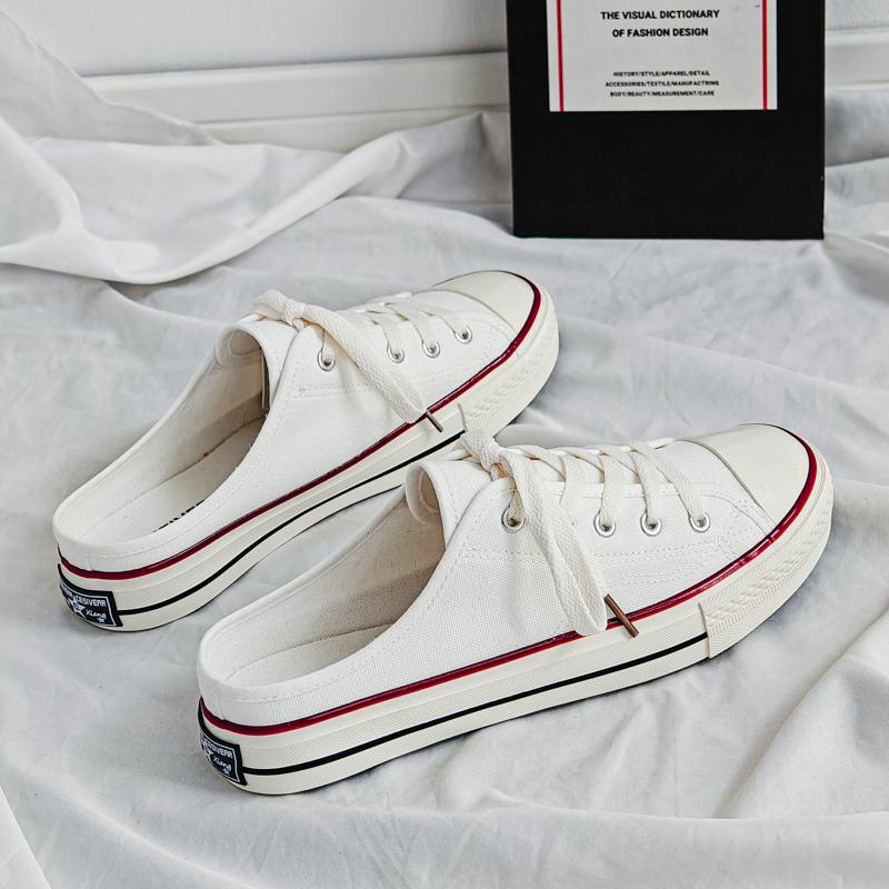 Fashion Men's Couple's Large-sized One-piece Pair of New Fashionable Casual High-quality and Versatile Half-length Canvas Board Shoes