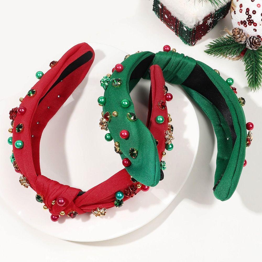 Wide Edge Pearl Headband Needlework Face Wash Headband Holiday Party Decoration