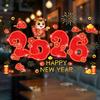 Double-Sided New Year Window Stickers Removable 2026 Edition Spring Festival Window Decals Horse Year Theme Self-adhesive