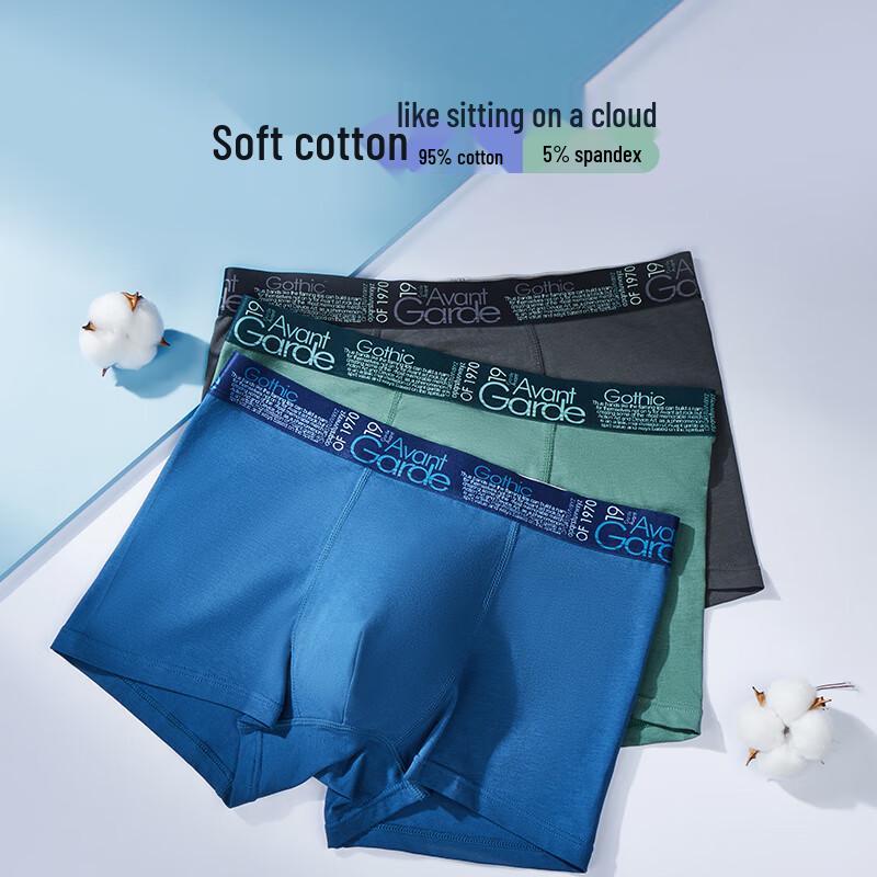 Fenteng Men's 3-Pack Cotton Anti-Bacterial Boxer Briefs