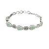 Natural Blue Water Jade Gourd Bracelet with Inlaid Diamonds - Elegant Chinese Style Women's Jewelry