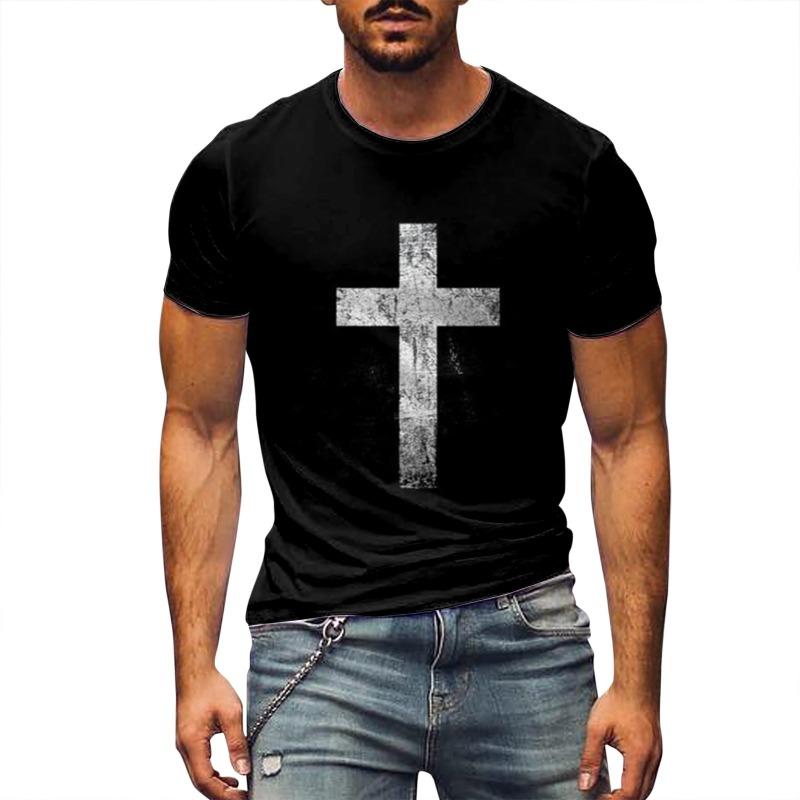 Summer T-shirt Trendy Street Hip Hop Series 3D Printed Men's Short Sleeved Sports T-shirt Top