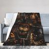 Freddys Fazbear Horror Game Flannel Throw Blankets Animatronic Bedspread Knitted Blanket Office Portable Multi-function Throws