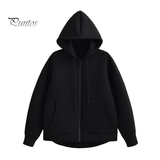 

Осень-весна Женское пальто с капюшоном, завязками на шнурке, длинными рукавами, карманами, застежкой-молнией, эластичными манжетами, свободным низом, спортивная толстовка с капюшоном, повседневная куртка для повседневной носки S чёрный