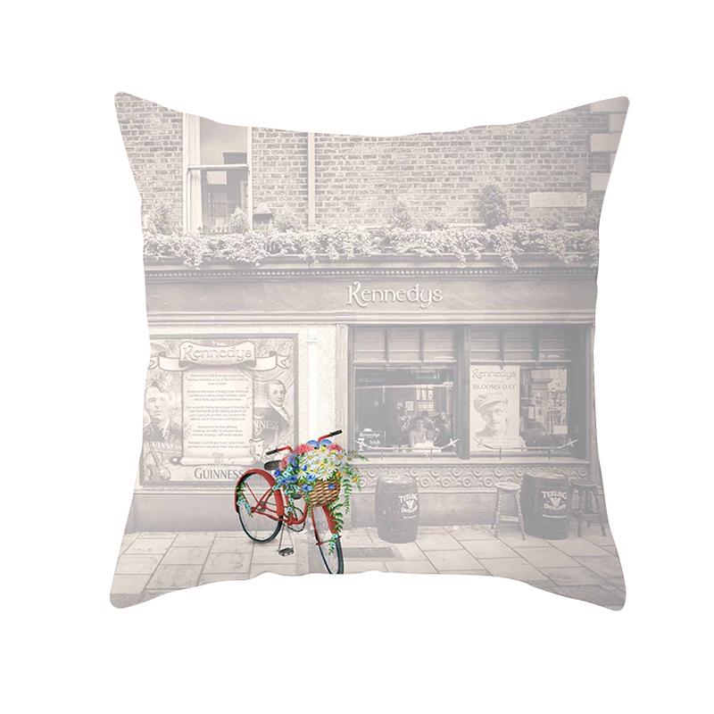 Flower and Grass Bicycle Pillow Cover for Home Ins Nordic Pillow Photo Small Fresh Cushion