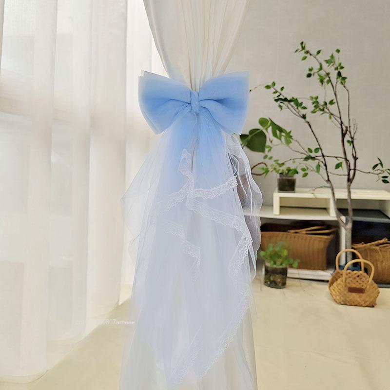 INS Curtain Bow Tiebacks Window Curtains Binding Rope White Window Curtain Strap Bag Decoration Curtain Decor Accessories