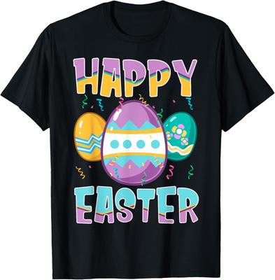 Camiseta Gráfica de Huevos de Pascua Felices Linda Camiseta de Manga Corta para Celebración de Fiesta de Primavera para Hombres Mujeres