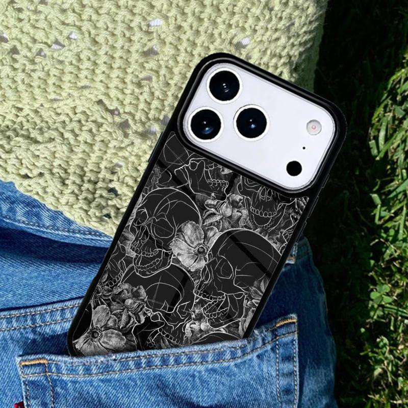 Gothic Fashion Skull phone case cover Compatible with for IPhone 17air 16e 15 14 13 12 11Pro Max 17 Air