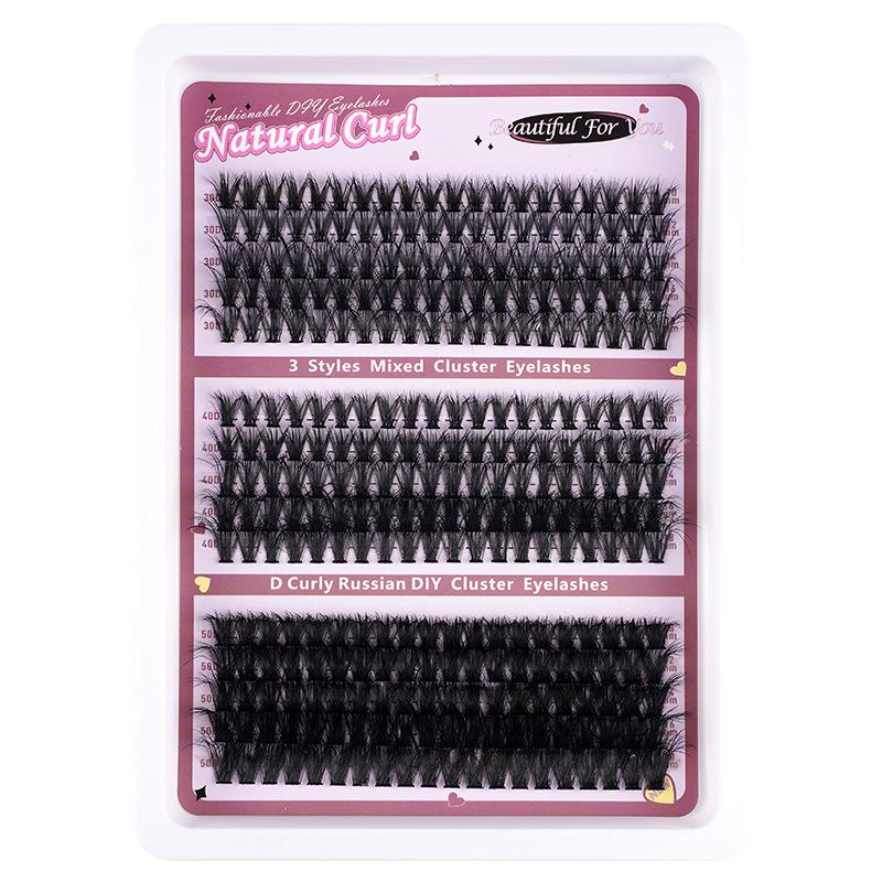 230-300 Clusters Voluminous D-Curve Segment False Eyelashes DIY Kit