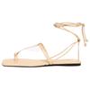 Thong Lace Up Flat Sandals Beige Womens 14601410102