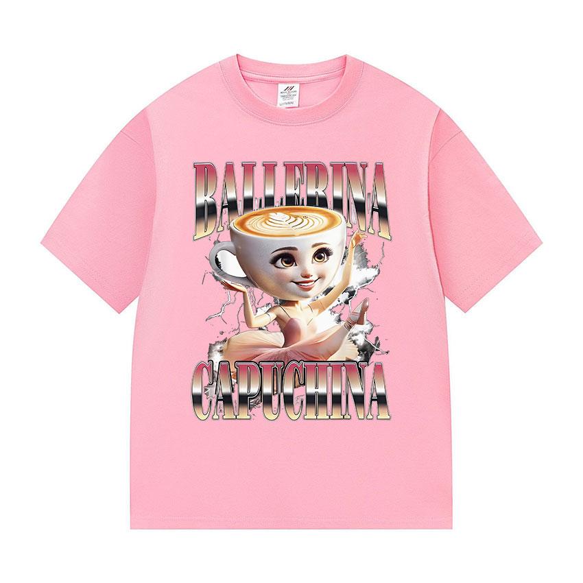 Italian Brainrot Ballerina Capuchina Funny Meme T-Shirt Men Women Fashion Harajuku T-Shirts Summer Hot Sale 100% Cotton T Shirts