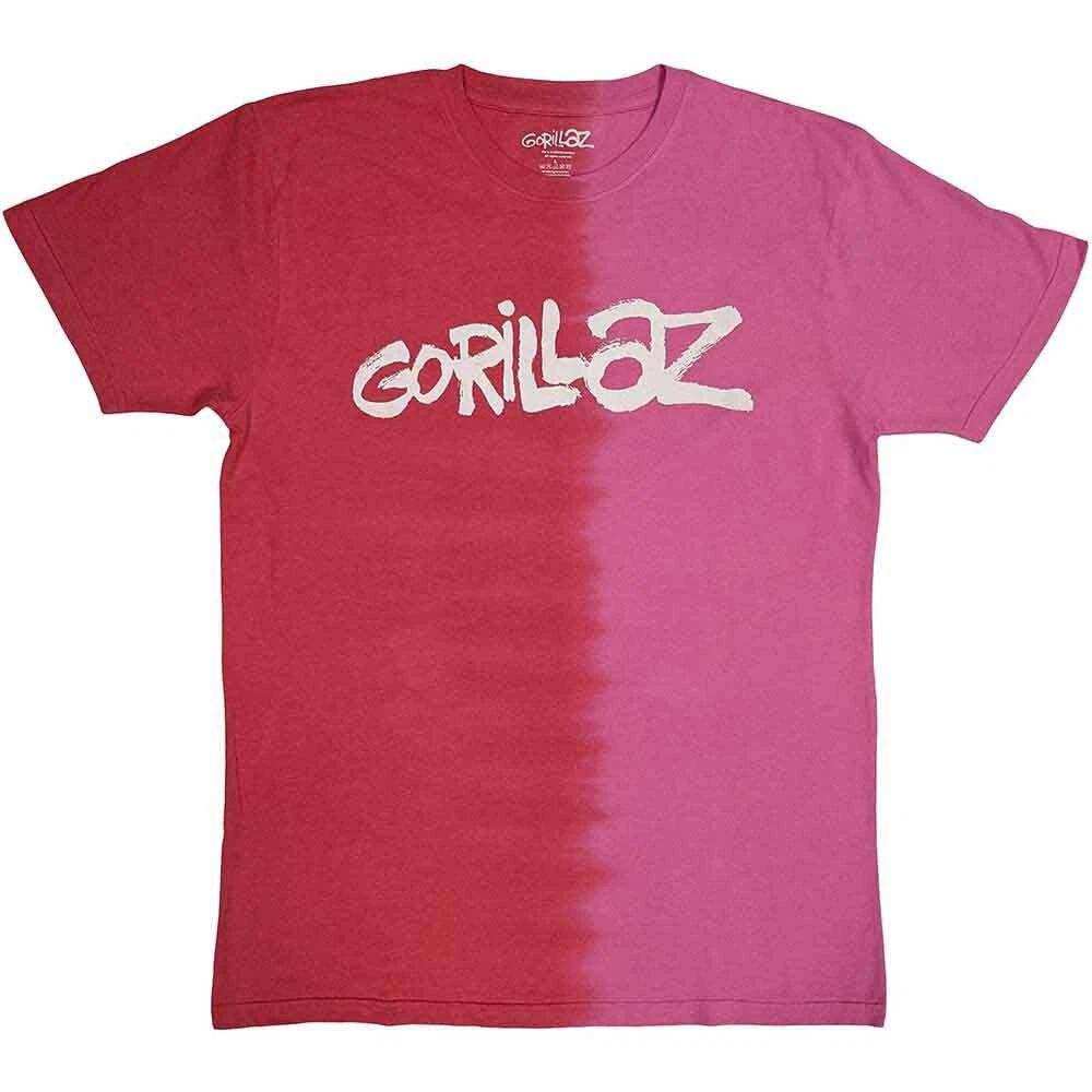 Gorillaz  Two-Tone Brush Logo  Red / Pink T shirt - NEW M