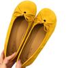 Single Shoes Women's New Flat Bottom Suede Round Head Shallow Mouth Versatile Lazy One-pedal Ballet