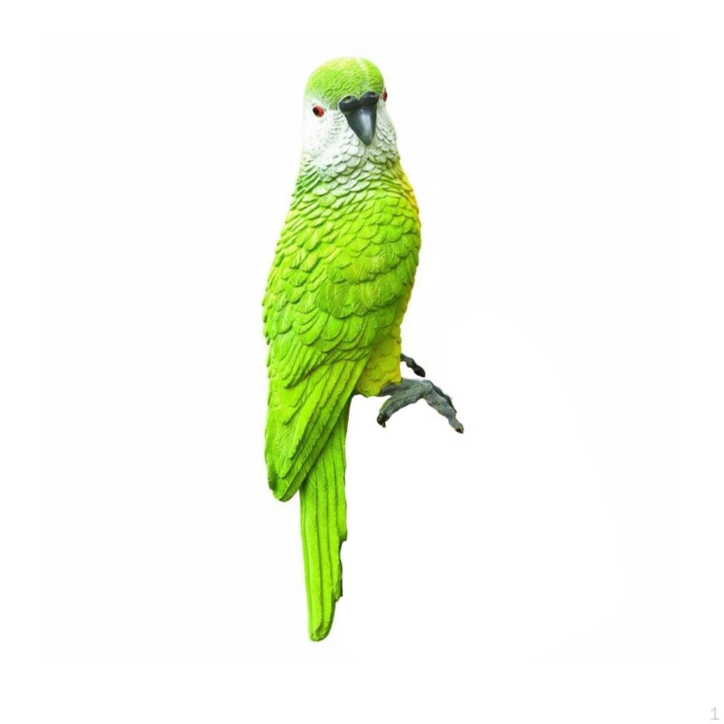 Parrot Figurine Lifelike Design Realistic Statue Vivid Colorful Garden Macaw Sculpture for