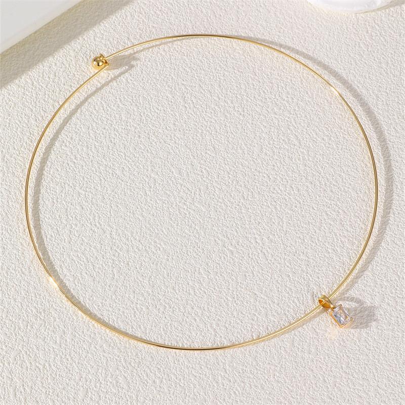 Geometric Heart Zircon Pendant Necklace For Women Fashion Student Casual Jewelry