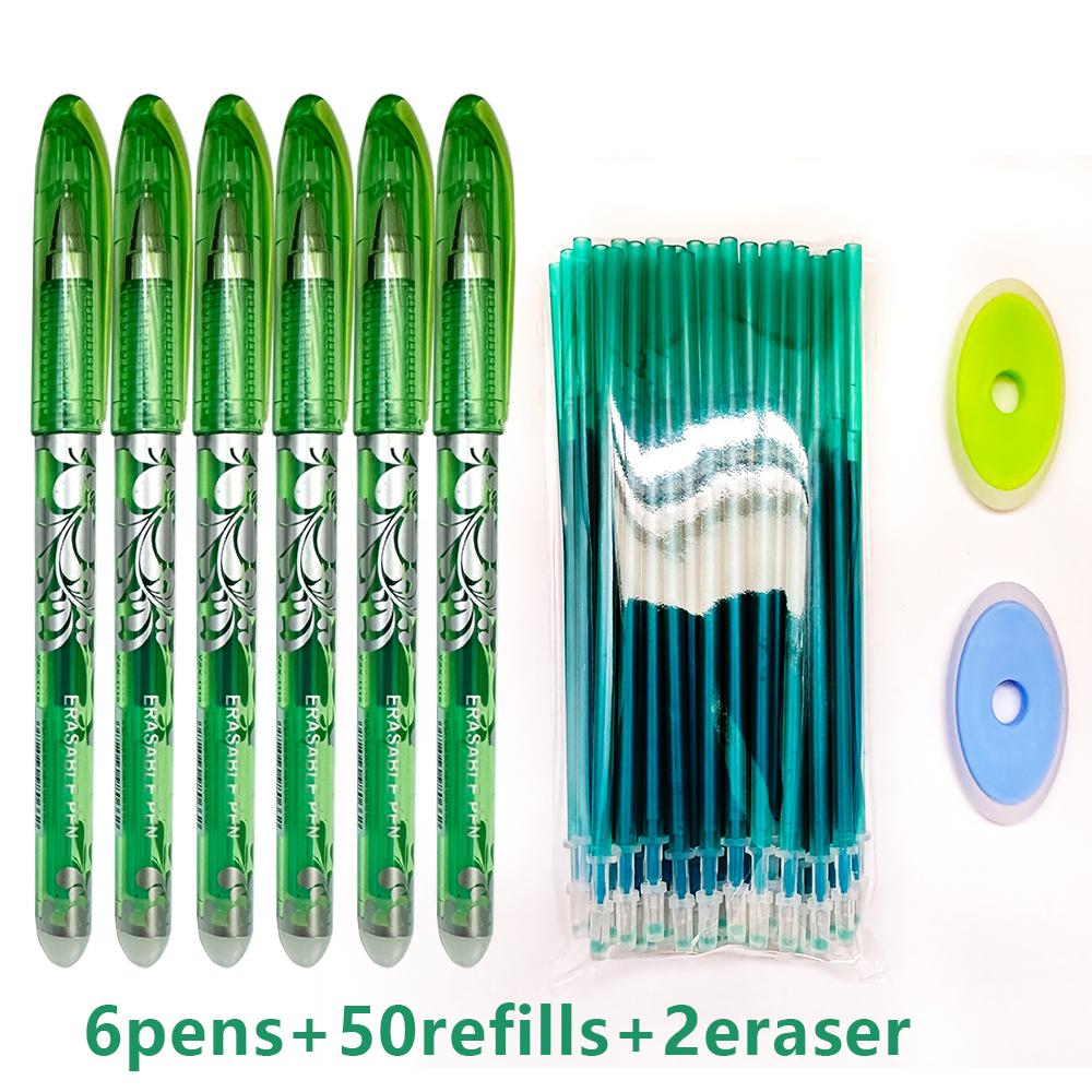 Set da 58 pezzi Penna Gel Lavabile con Impugnatura 0,5 mm Penna Magica Cancellabile Bastoncini d'Inchiostro Colorati Cancelleria per Scrittura Scolastica e d'Ufficio