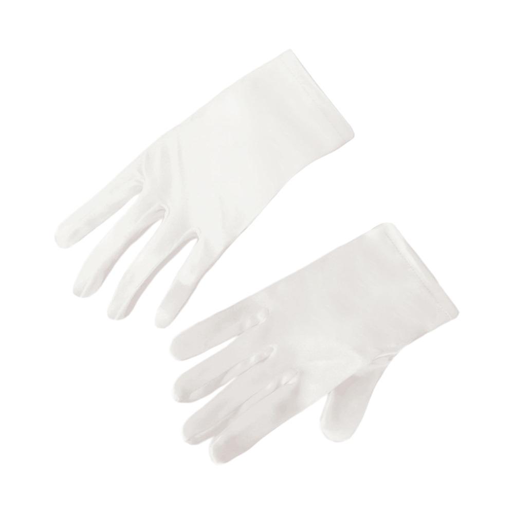 White Lace Gloves Glossy Satin Etiquette Dress Gloves Creative Children's Wedding Gloves Holiday