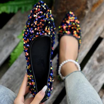 Dámské Bling Baleríny Ležérní Vycházková Obuv Jarní Nové Špičaté Sandály Dámská Módní Značka Šaty Zapatillas Mujer
