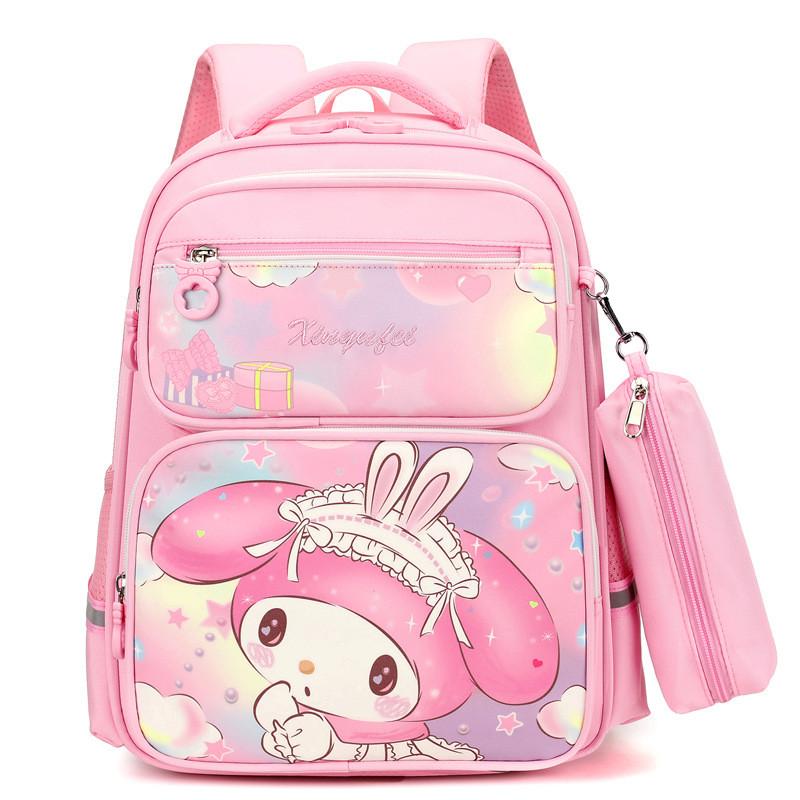 Adorable Cartoon School Backpack For Kids With Cinnamon Dog Melody Kuromi Design Melody